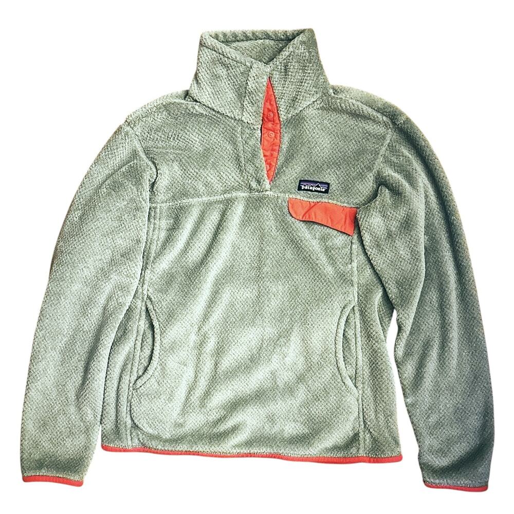 Patagonia Worn Wear Re-Tool Snap-T Gray & Pink Pullover Jacket Women's Medium